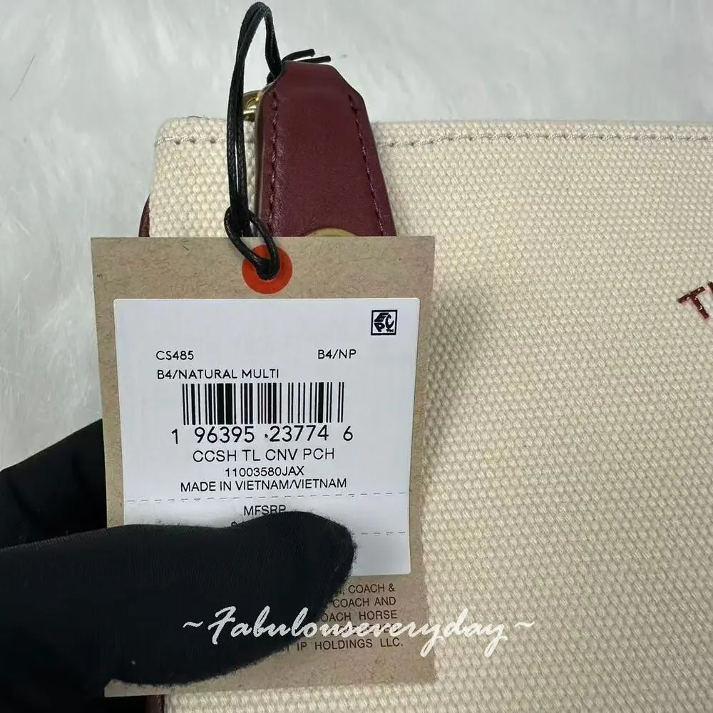The Coach Coffee Shop Official Pouch Clutch Bag Canvas CS485 NWT - Picture 4 of 8